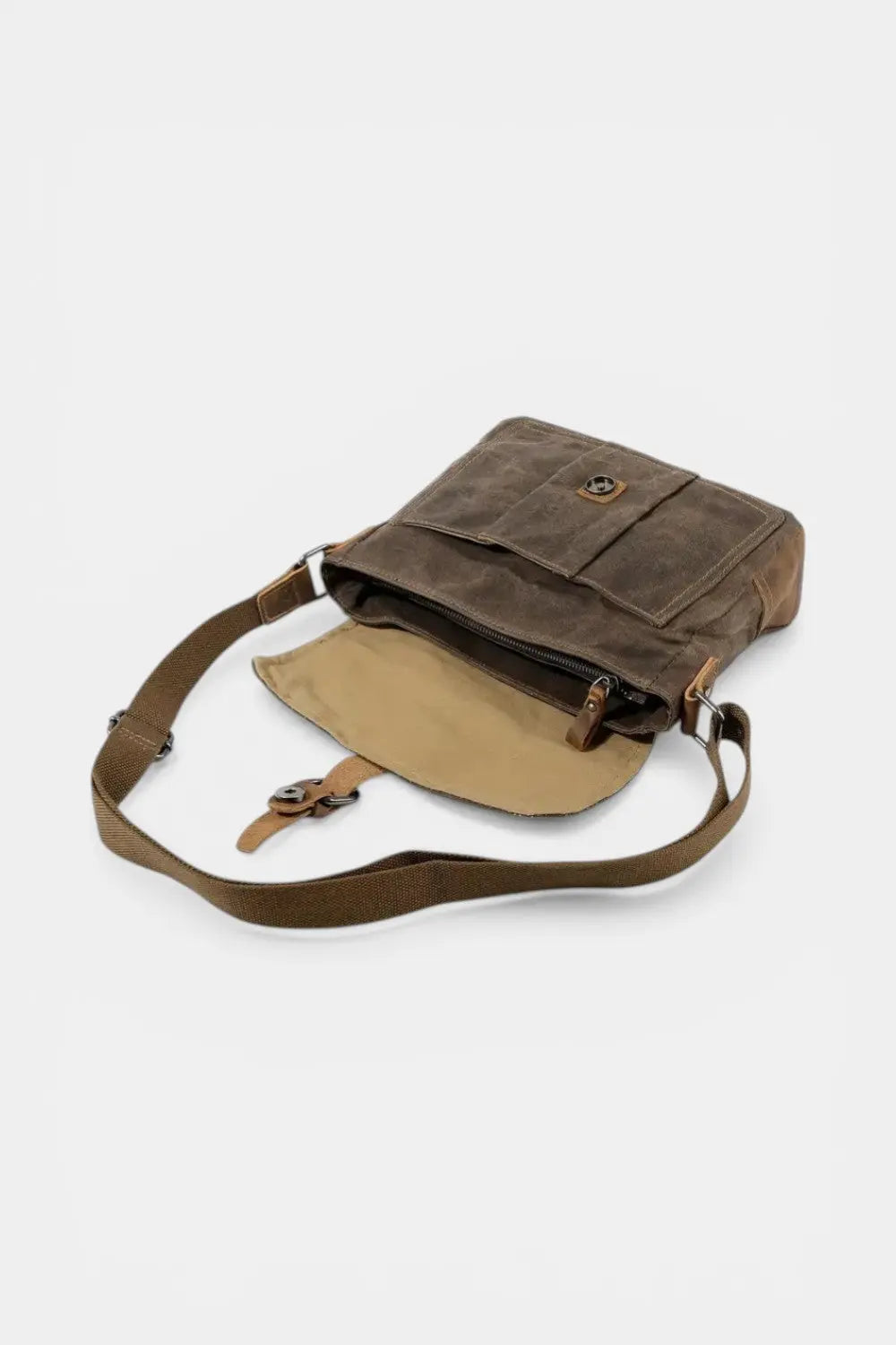 Aldersgate | Waxed Canvas Messenger with Leather Trim RAVIKEN