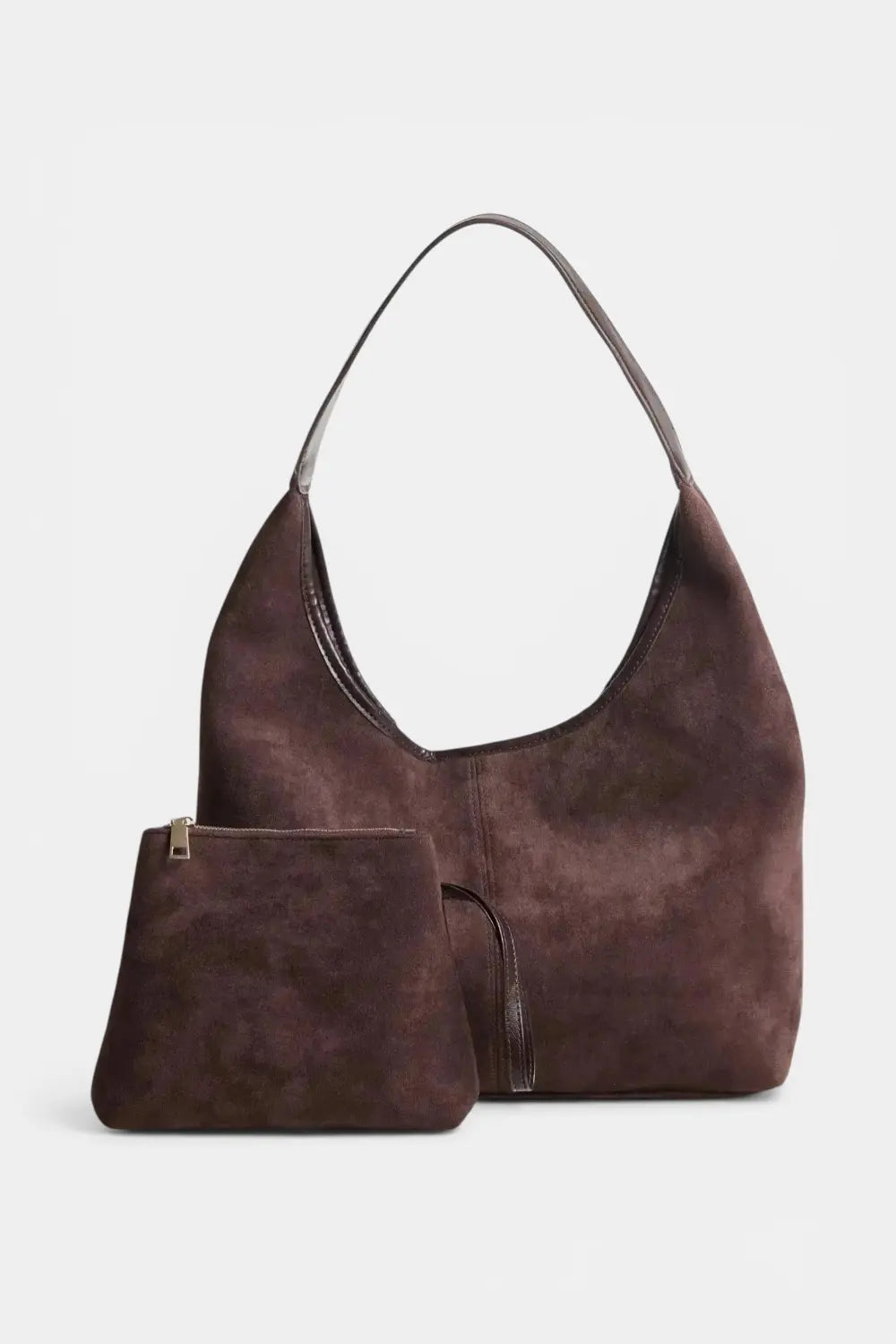 Burnham | Suede Tote Shoulder Bag with Zip RAVIKEN