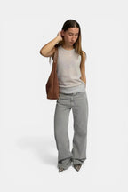 Burnham | Suede Tote Shoulder Bag with Zip RAVIKEN