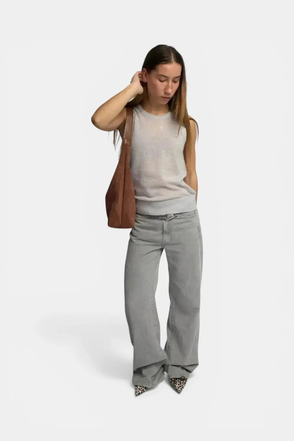 Burnham | Suede Tote Shoulder Bag with Zip RAVIKEN