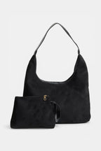 Burnham | Suede Tote Shoulder Bag with Zip RAVIKEN