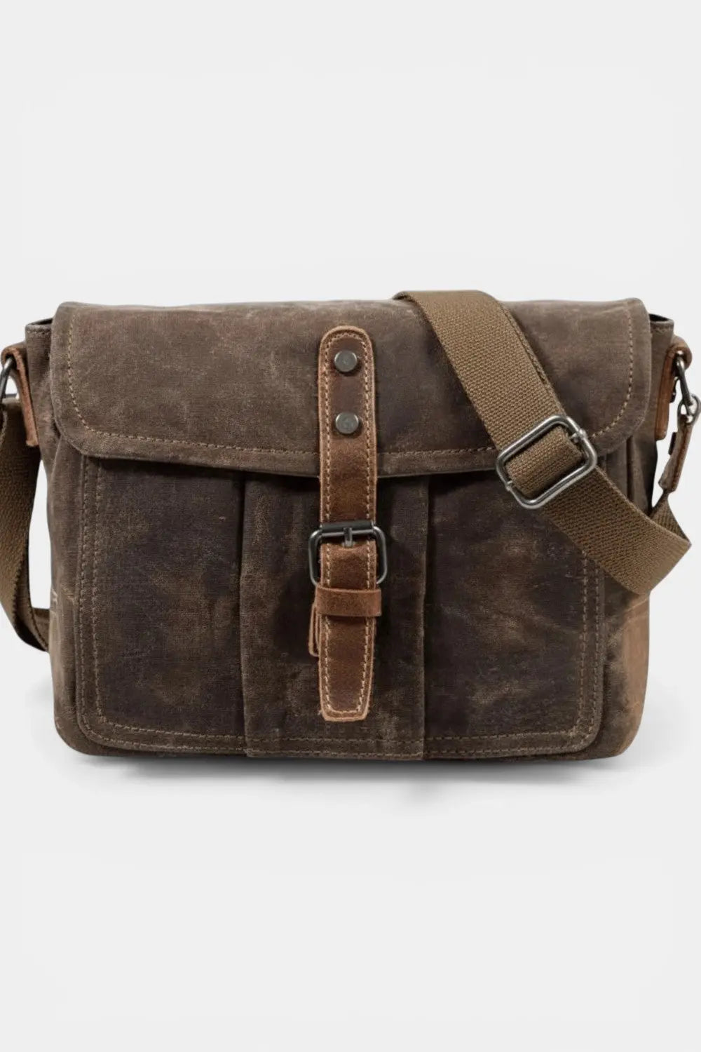 Aldersgate | Waxed Canvas Messenger with Leather Trim RAVIKEN