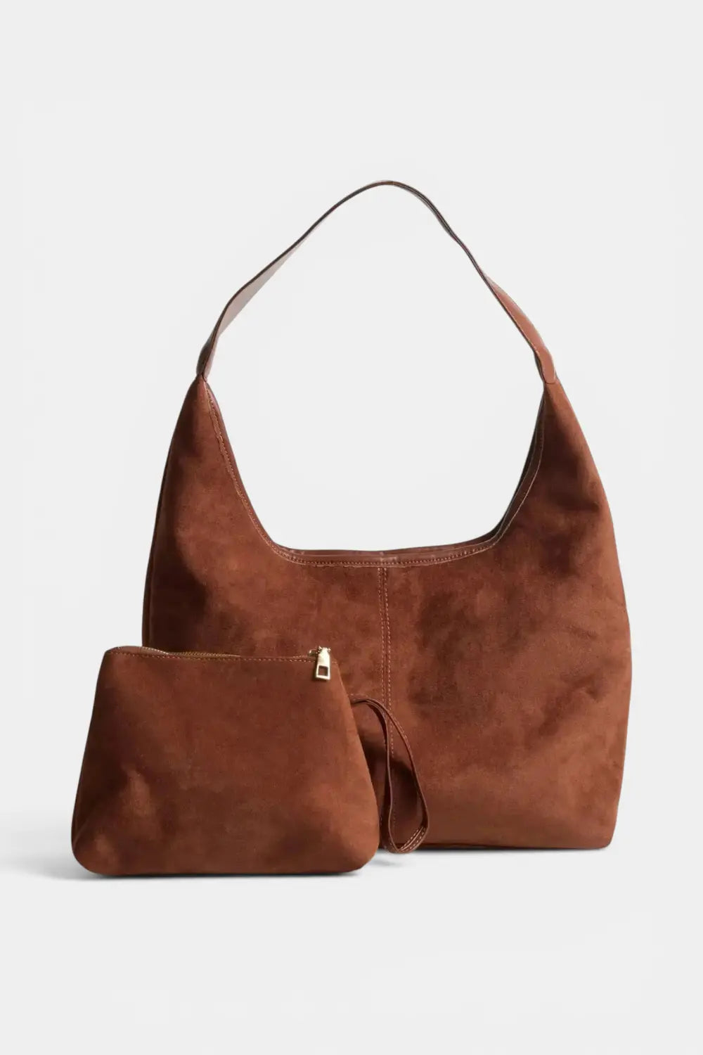 Burnham | Suede Tote Shoulder Bag with Zip RAVIKEN