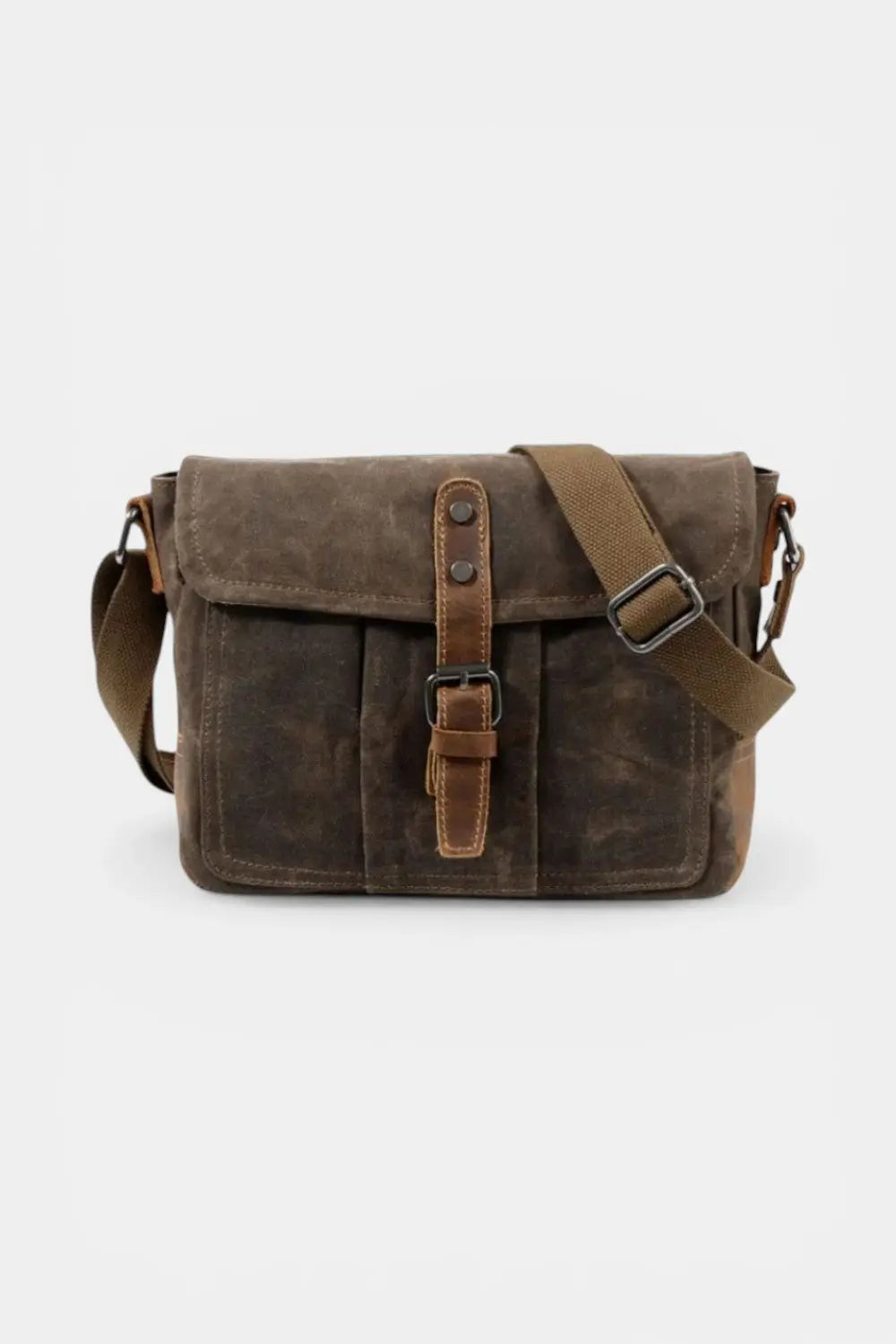 Aldersgate | Waxed Canvas Messenger with Leather Trim RAVIKEN