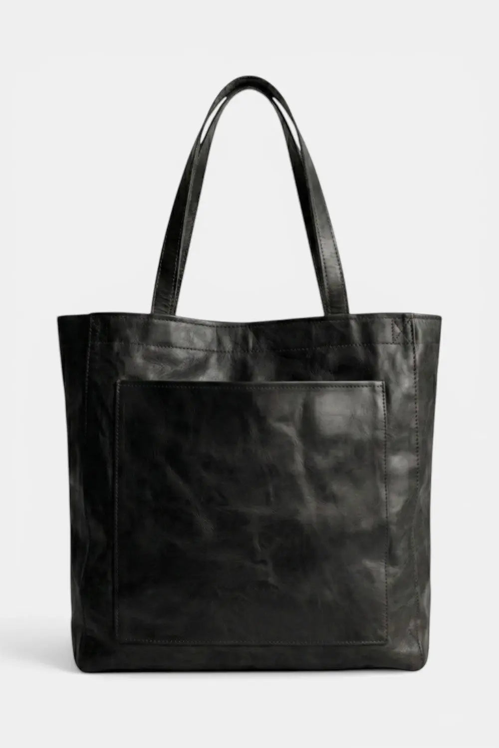 Byfleet | Large Leather Tote Bag with Outer Pocket RAVIKEN