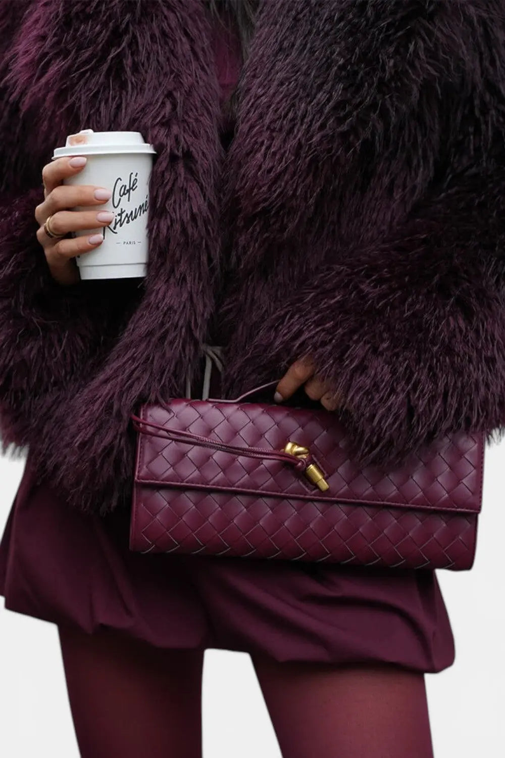 Claridge | Woven Vegan Leather Evening Clutch RAVIKEN