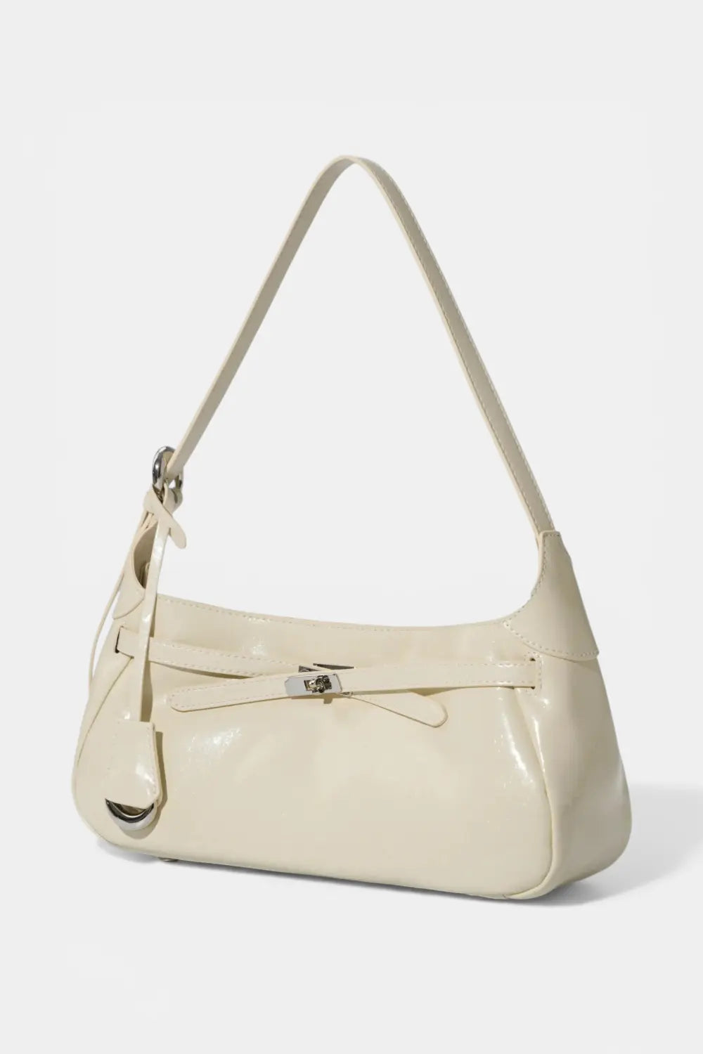 Bray | Glossy Leather Evening Handbag with Silver Clasp