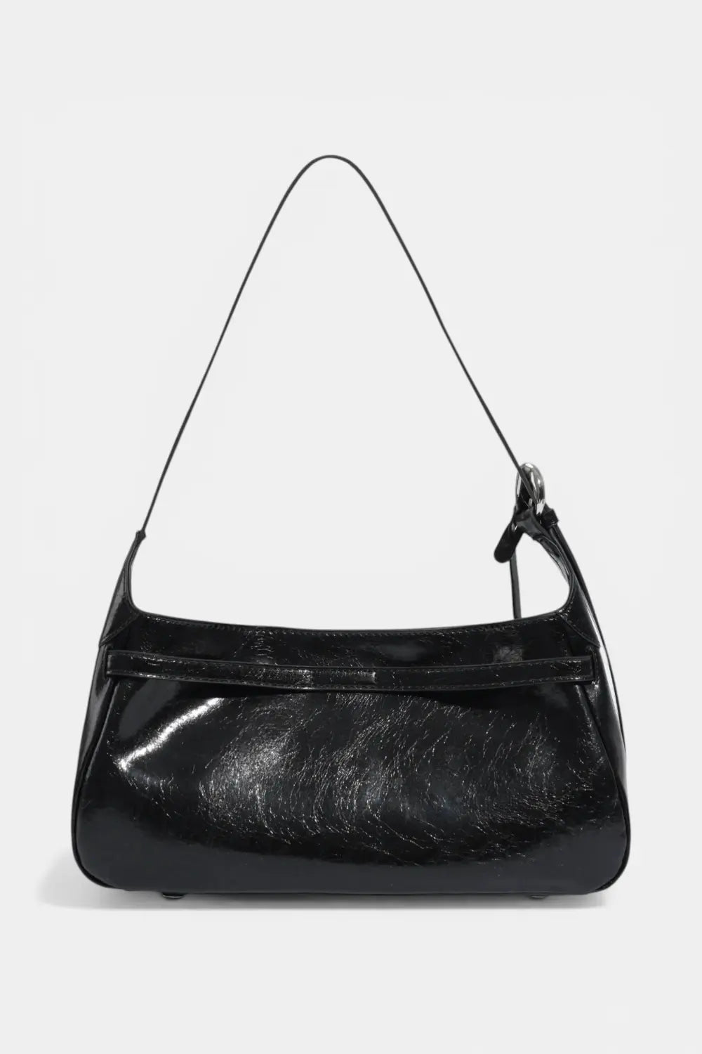 Bray | Glossy Leather Evening Handbag with Silver Clasp