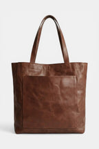 Byfleet | Large Leather Tote Bag with Outer Pocket RAVIKEN