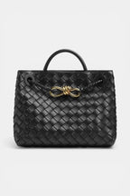Fitzroy | Woven Vegan Leather Tote with Gold Clasp RAVIKEN