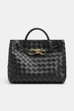 Fitzroy | Woven Vegan Leather Tote with Gold Clasp RAVIKEN
