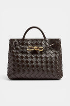 Fitzroy | Woven Vegan Leather Tote with Gold Clasp RAVIKEN