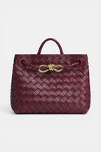 Fitzroy | Woven Vegan Leather Tote with Gold Clasp RAVIKEN