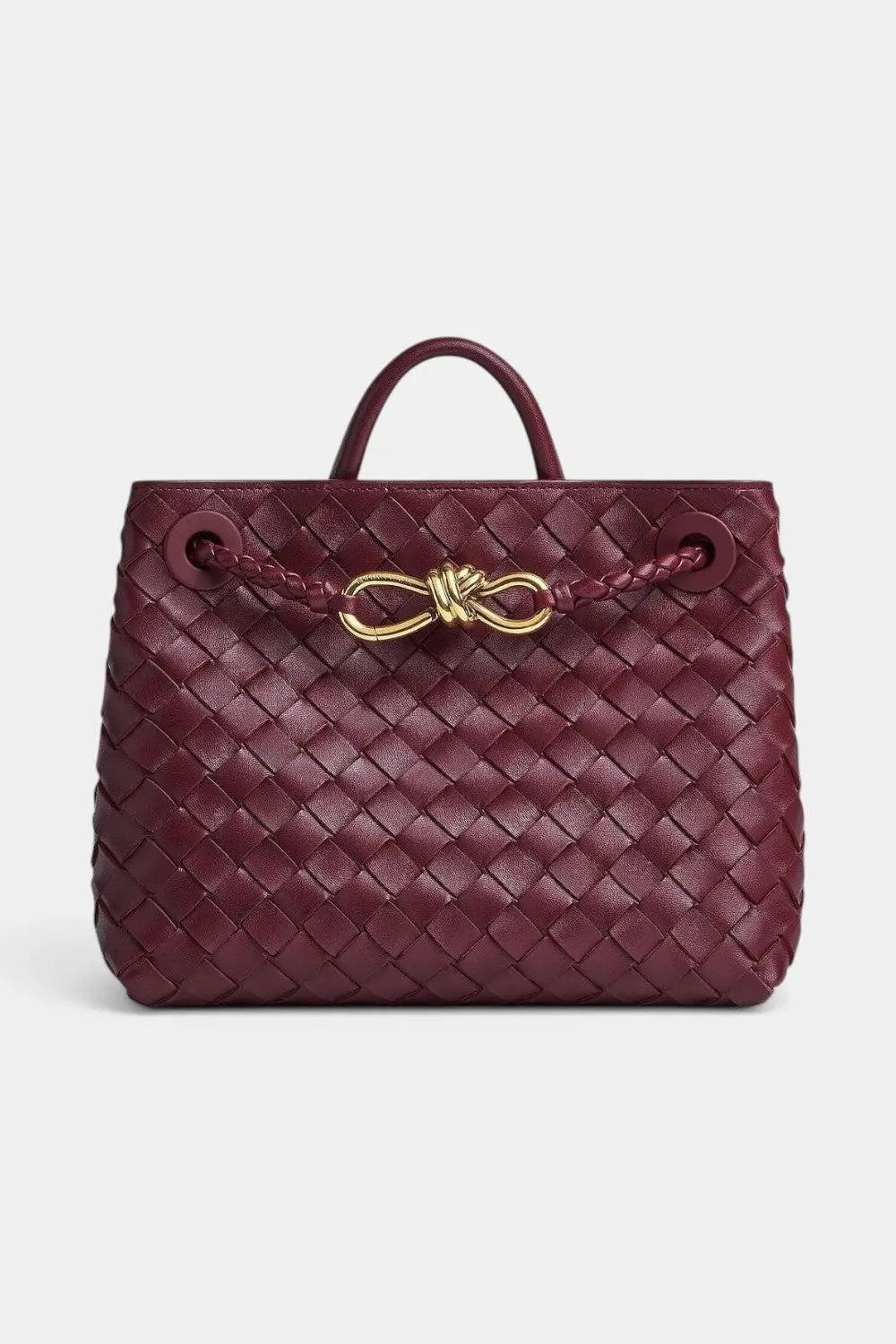 Fitzroy | Woven Vegan Leather Tote with Gold Clasp RAVIKEN