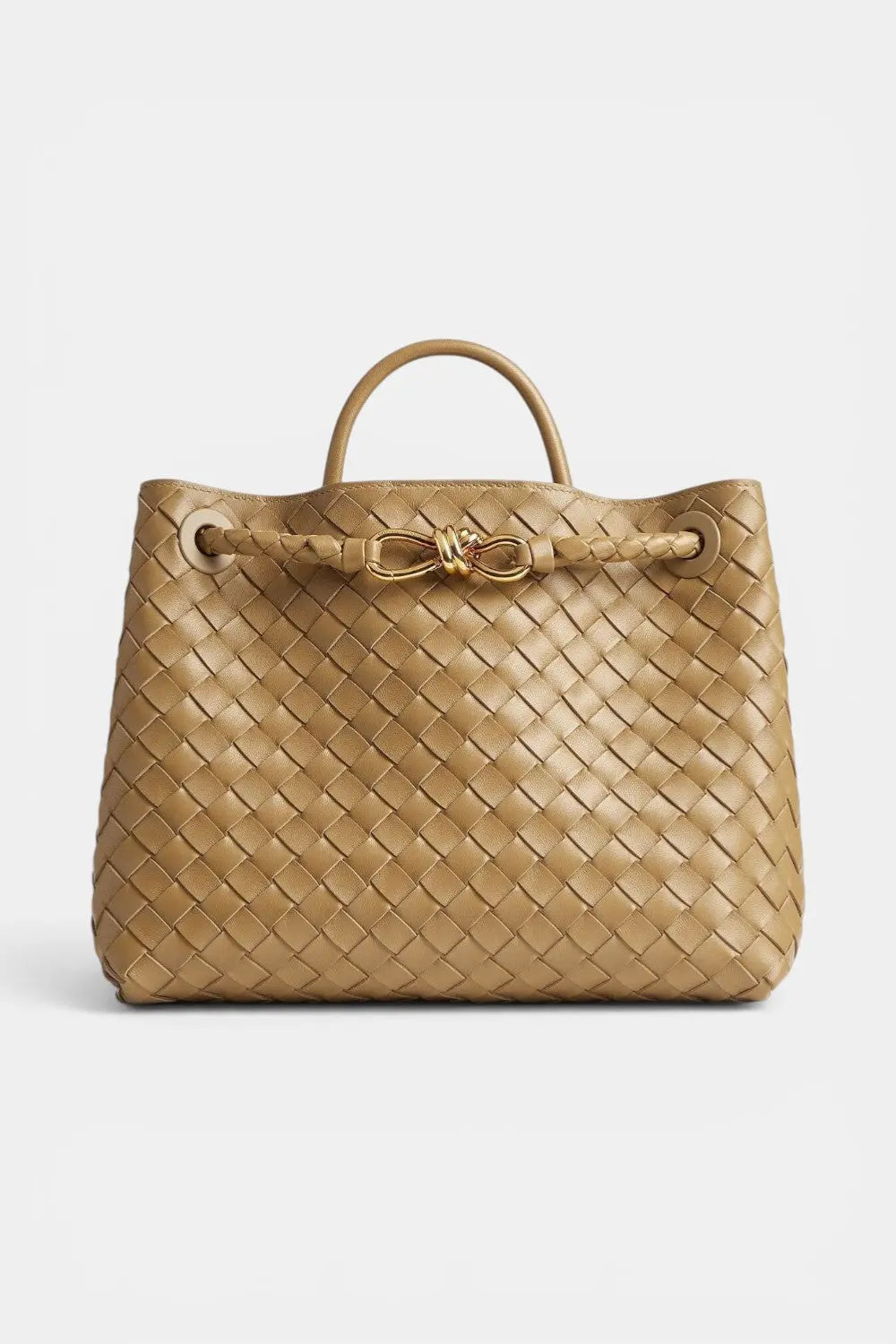 Fitzroy | Woven Vegan Leather Tote with Gold Clasp RAVIKEN