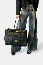 Marlow | Wing Tote Handbag with Sculptural Hardware RAVIKEN