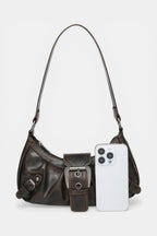 Notting | Distressed Hobo Handbag with Buckle Detail RAVIKEN
