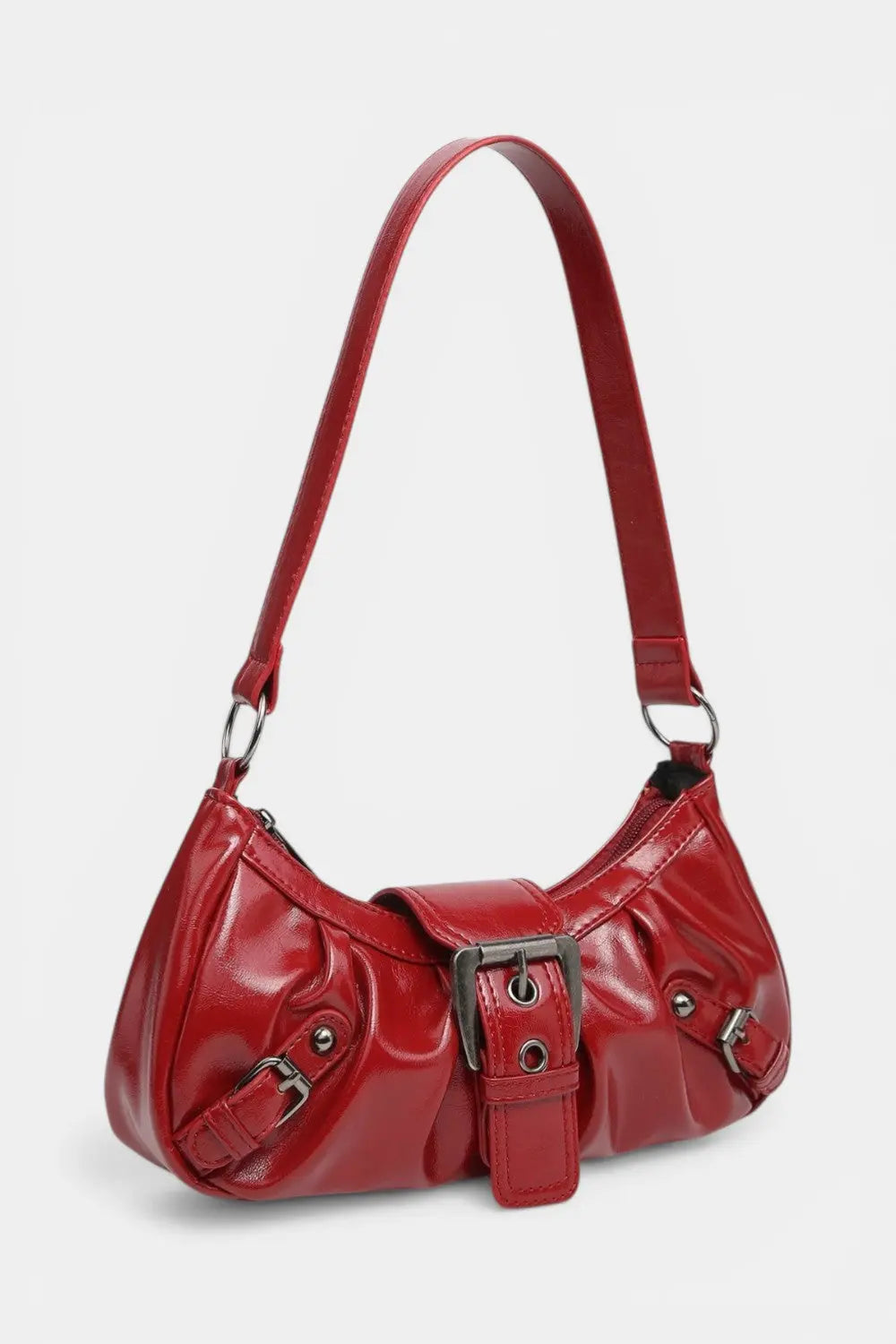 Notting | Distressed Hobo Handbag with Buckle Detail RAVIKEN