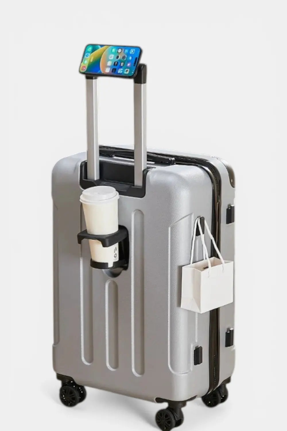 Tilbury | Hard Shell Suitcase with Cup Holder & Phone Stand RAVIKEN