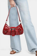 Notting | Distressed Hobo Handbag with Buckle Detail RAVIKEN