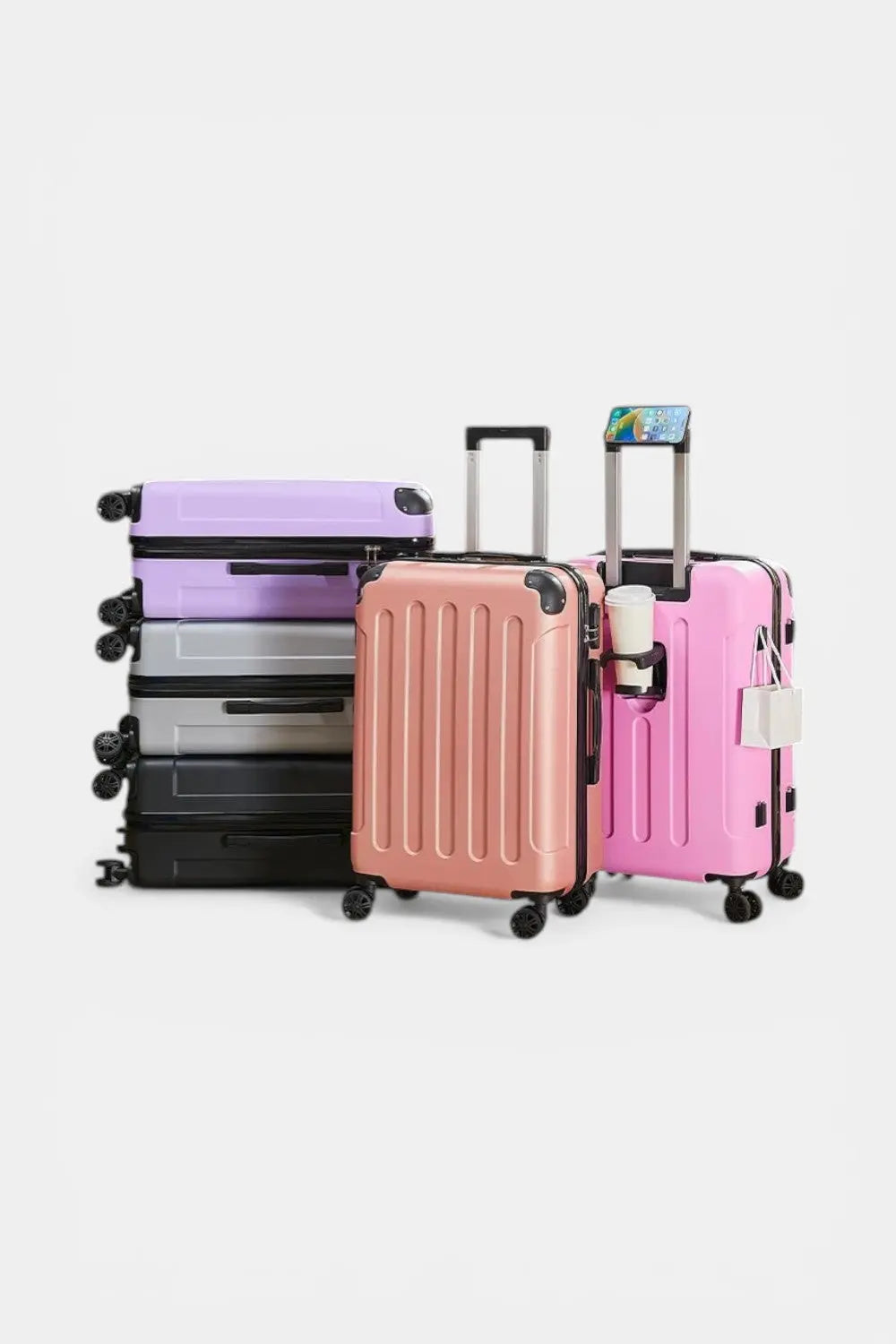 Tilbury | Hard Shell Suitcase with Cup Holder & Phone Stand RAVIKEN