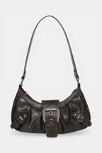 Notting | Distressed Hobo Handbag with Buckle Detail RAVIKEN