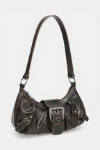 Notting | Distressed Hobo Handbag with Buckle Detail RAVIKEN