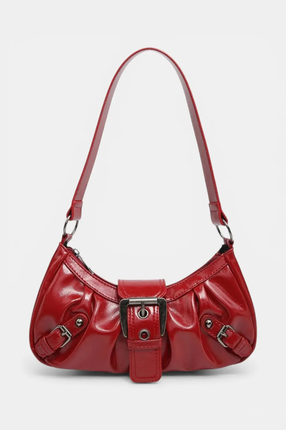 Notting | Distressed Hobo Handbag with Buckle Detail