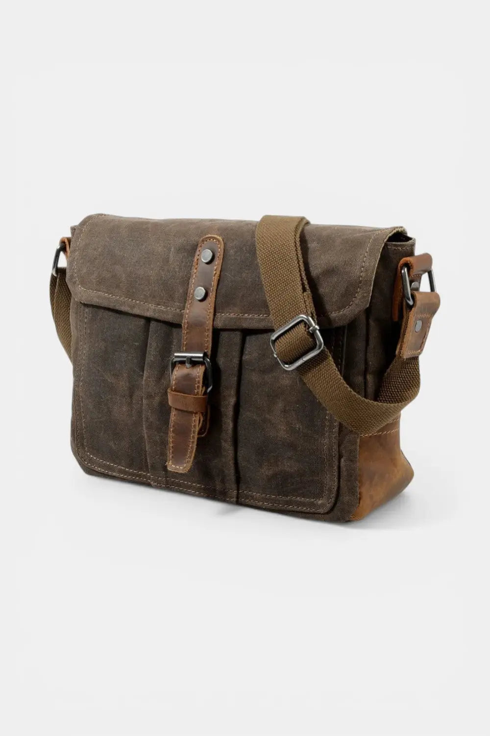 Aldersgate | Waxed Canvas Messenger with Leather Trim RAVIKEN