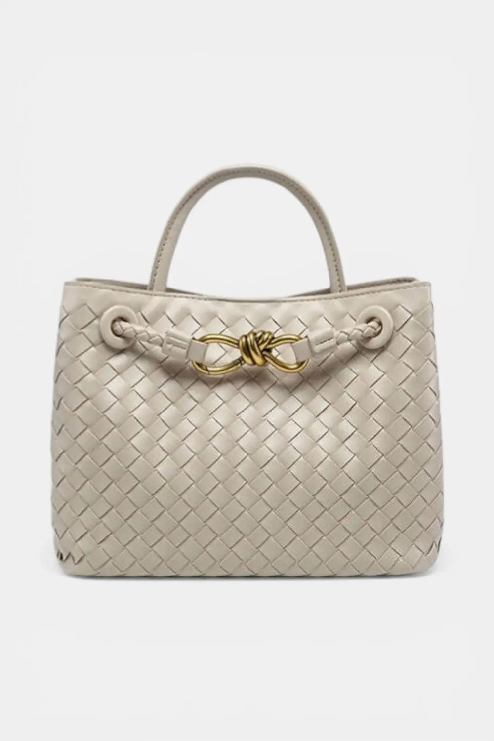 Fitzroy | Woven Vegan Leather Tote with Gold Clasp RAVIKEN
