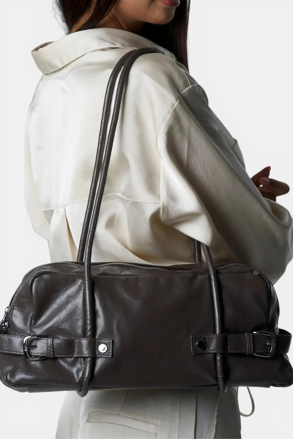 Windsor | Mini Baguette Bag with Silver Buckles RAVIKEN
