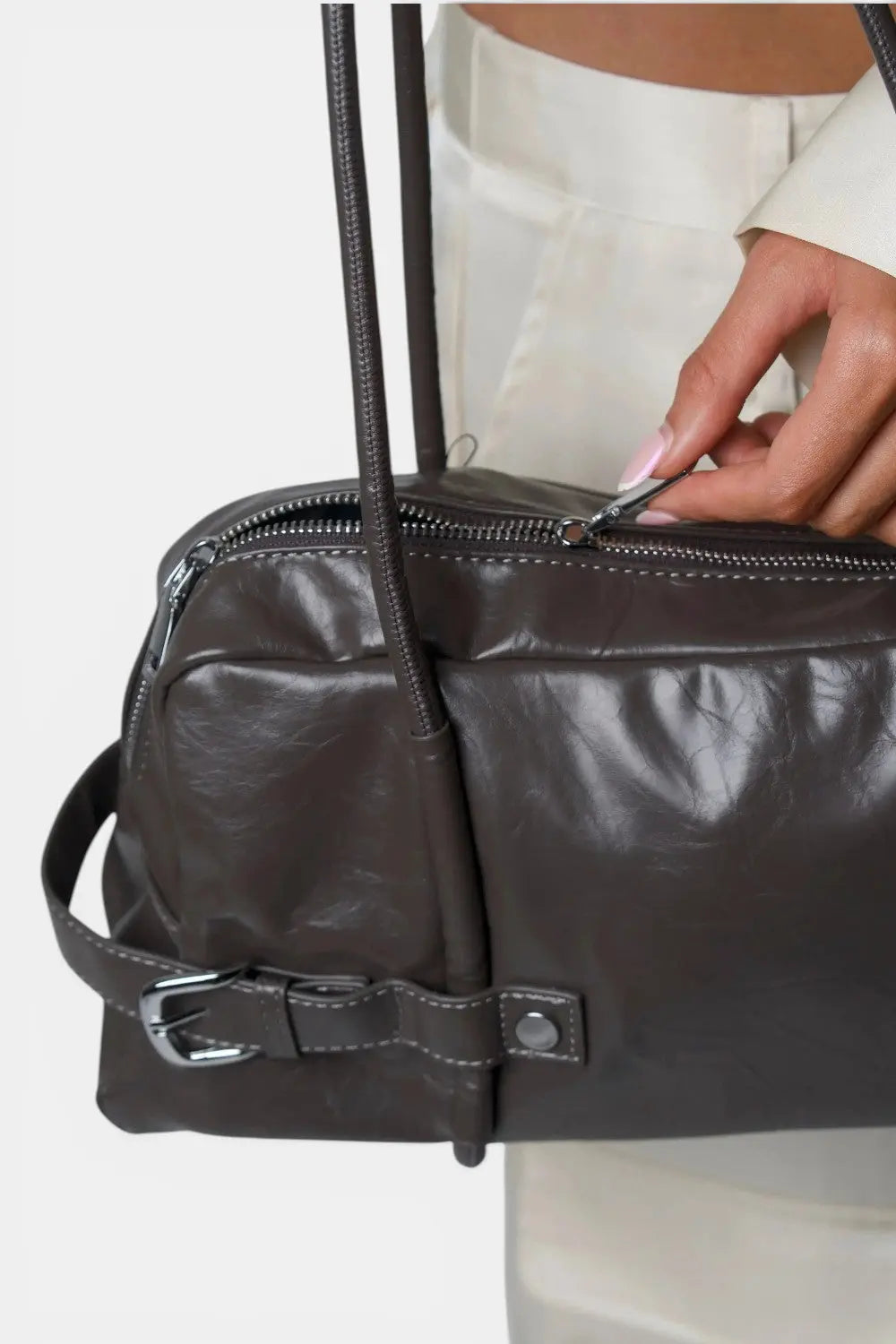 Windsor | Mini Baguette Bag with Silver Buckles RAVIKEN