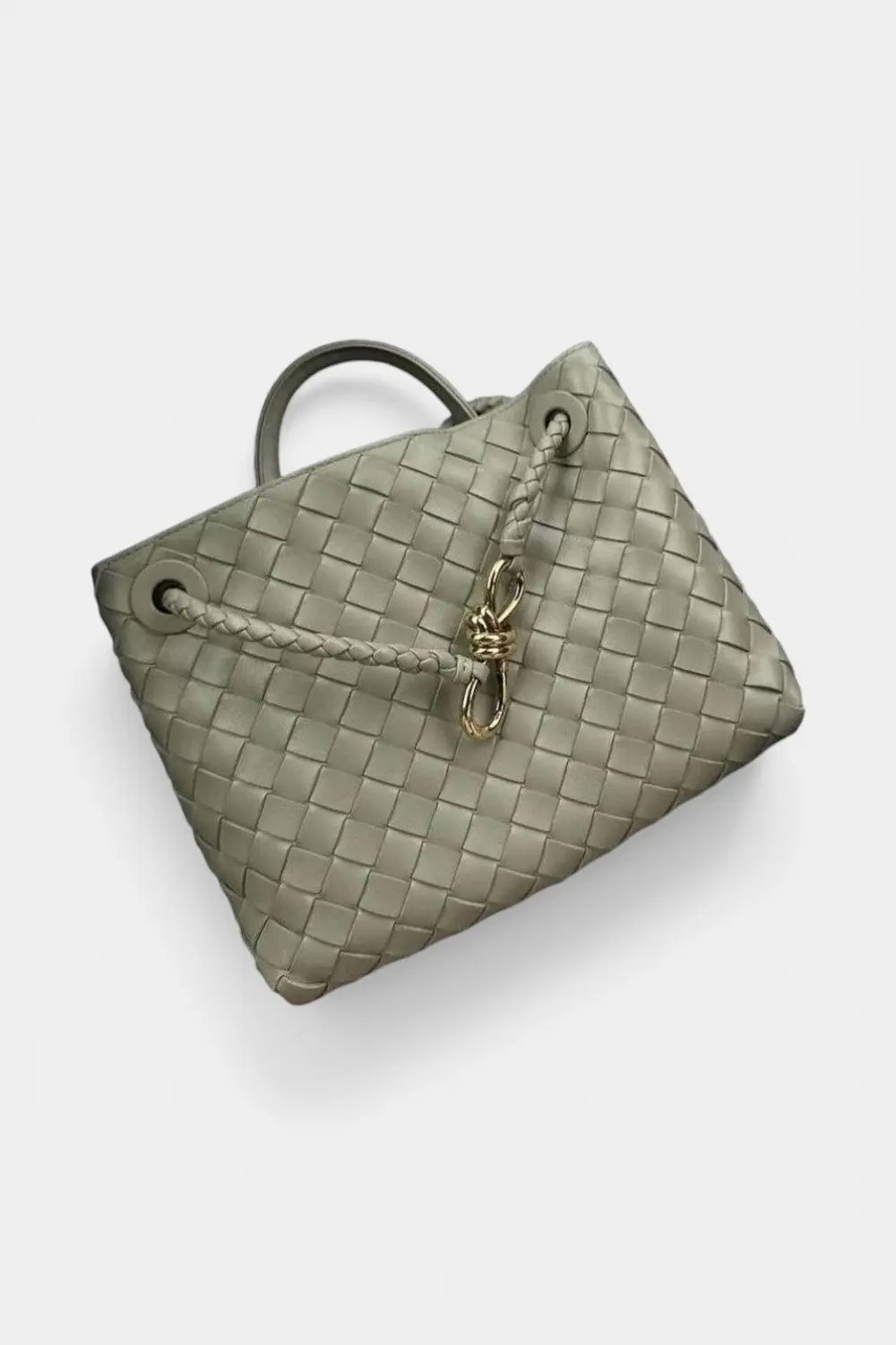 Fitzroy | Woven Vegan Leather Tote with Gold Clasp RAVIKEN