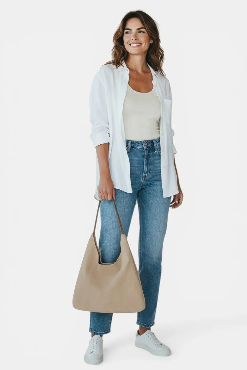 Hampstead | Suede Tote Handbag with Magnetic Closure RAVIKEN