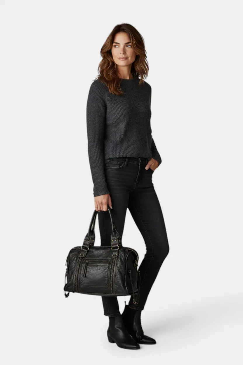 Portobello | Vintage Shoulder Bag with Braided Detail RAVIKEN