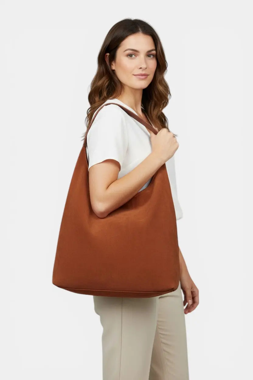 Mortlake | Suede Hobo Handbag with Laptop Fit RAVIKEN