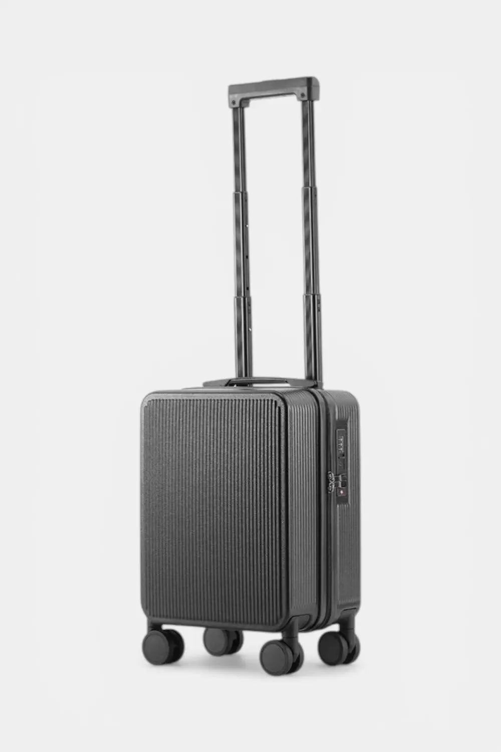 RAVIKEN dark grey ABS PC composite hard shell cabin suitcase with TSA lock and spinner wheels