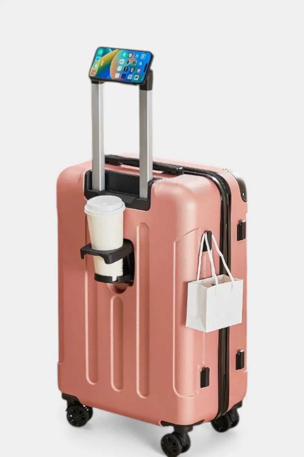 Tilbury | Hard Shell Suitcase with Cup Holder & Phone Stand RAVIKEN